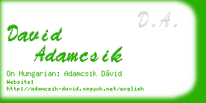david adamcsik business card